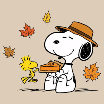 Snoopy pie de calabaza y hojas de otoño Snoopy pie de calabaza y hojas de otoño Diseño